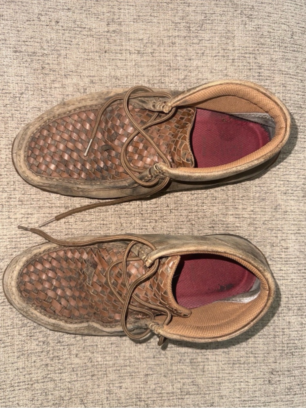 Twisted X Brown Woven Leather Slip-On Loafers